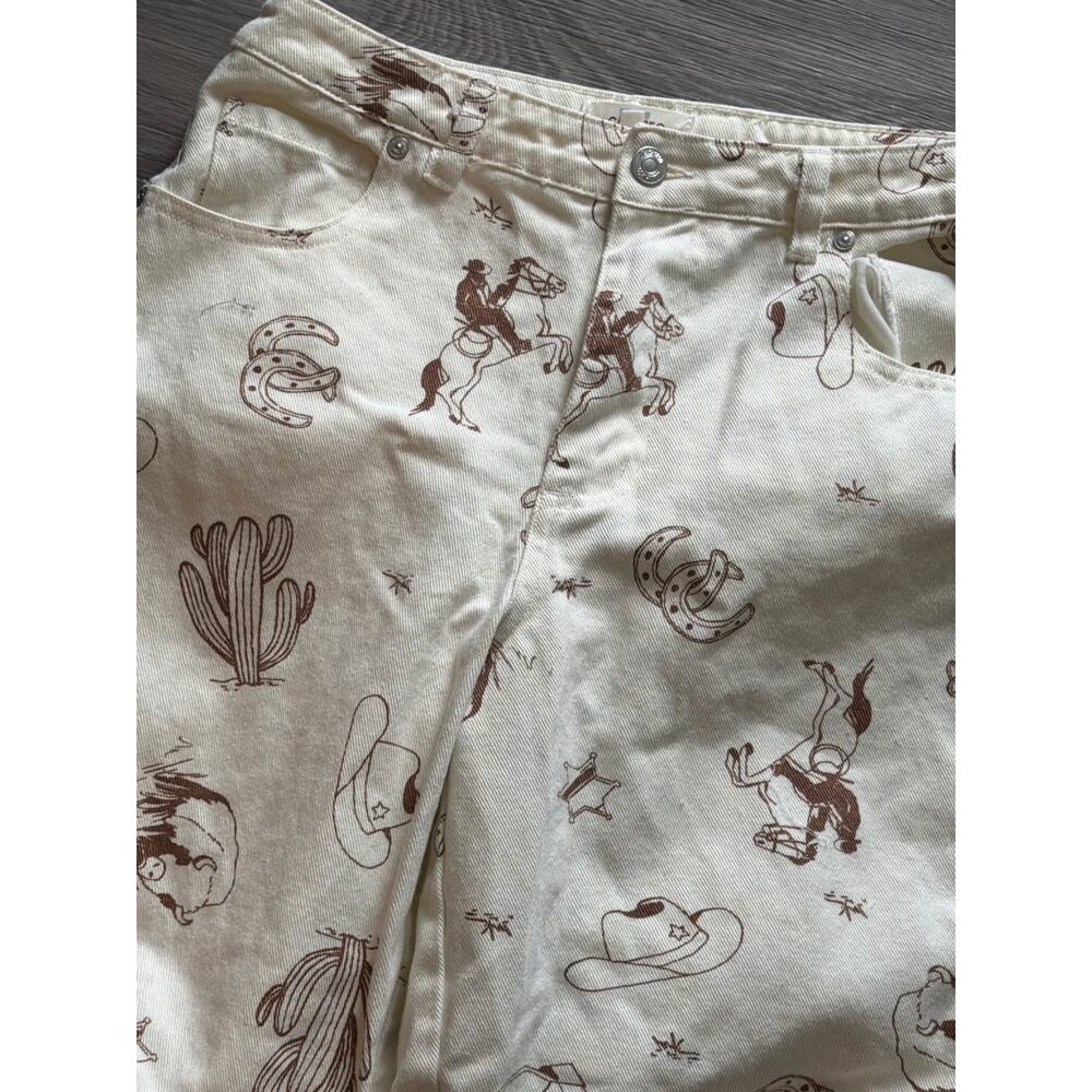 Cali 1850 size 7 western print barrel jeans - Picture 2 of 5